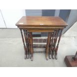 Mahogany nest of 3 tables