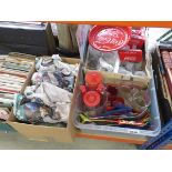 Box containing Coca-Cola branded tumblers and trays