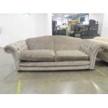 +VAT Brown fabric 3 seater sofa