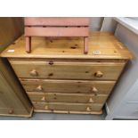 Modern pine chest of four drawers