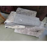 +VAT Two grey carpet runners plus two diamond patterned carpets (four in total )