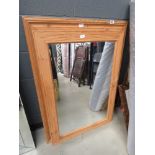 Two rectangular mirrors in pine frames