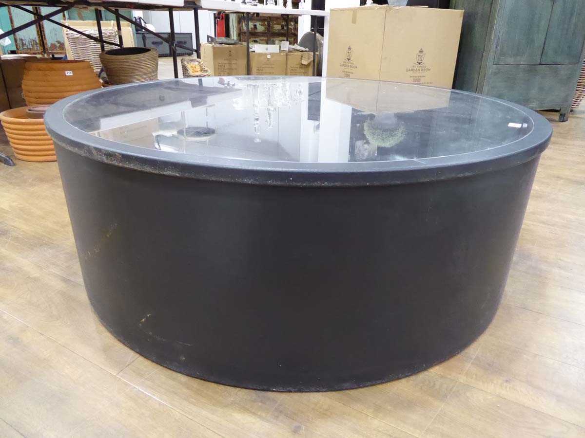 Large black drum table - Image 2 of 4