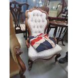 Carved Victorian nursing chair