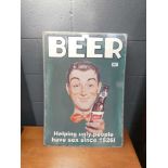 Novelty painted beer sign