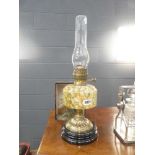 Brass oil lamp with glass reservoir
