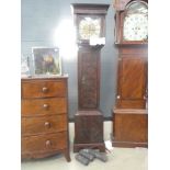 Oak long case clock with 8 day movement and chiming bell