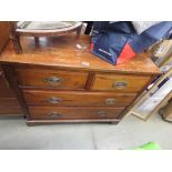 Edwardian chest of two over two drawers plus a stick stand