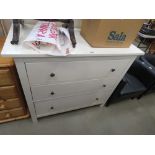 +VAT Cream painted chest of three drawers