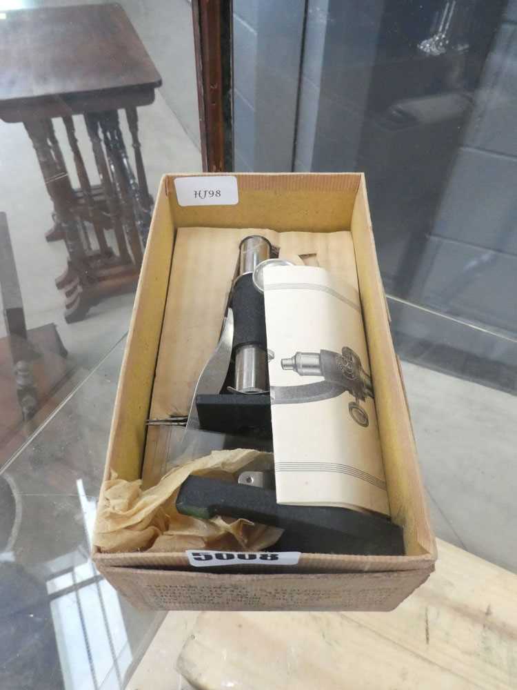 A boxed students microscope