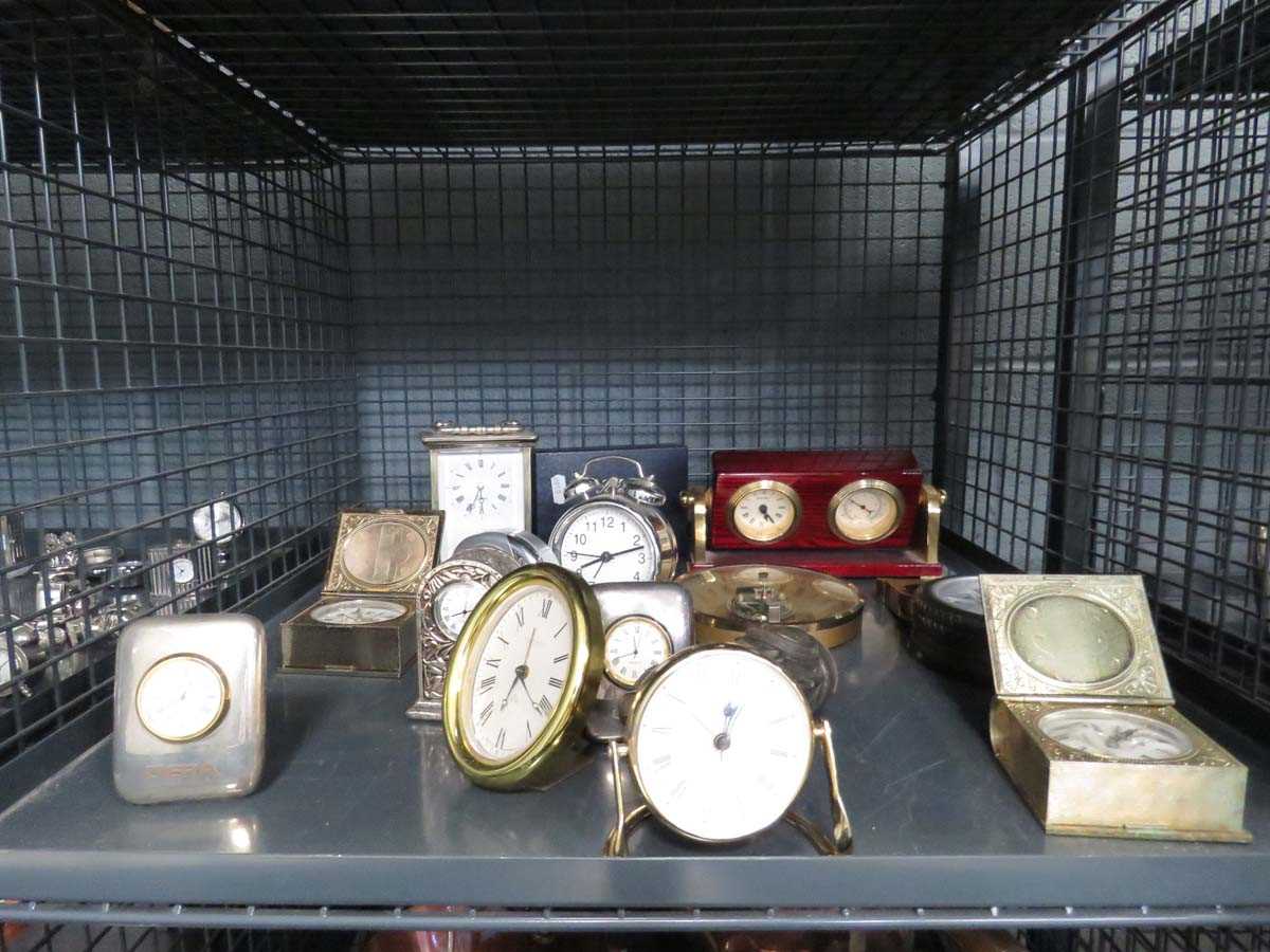 Cage containing quartz and other clocks