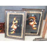 2 poster frames plus a pair of Egyptian prints