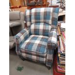 +VAT Tartan patterned armchair