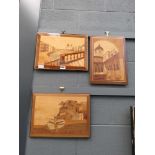 Three inlaid Sorrento wall plaques