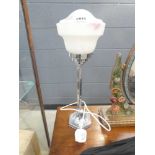 Art deco style chromed table lamp