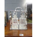 Silver plated 2 bottle tantalus