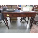 Victorian mahogany two drawer desk