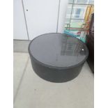 Large black drum table