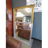 +VAT (9) Rectangular bevelled mirror in gold painted frame