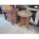 2 Indian inlaid side tables