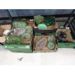 6 x boxes containing modern stained glass panels plus coloured glass to include baskets, side plates