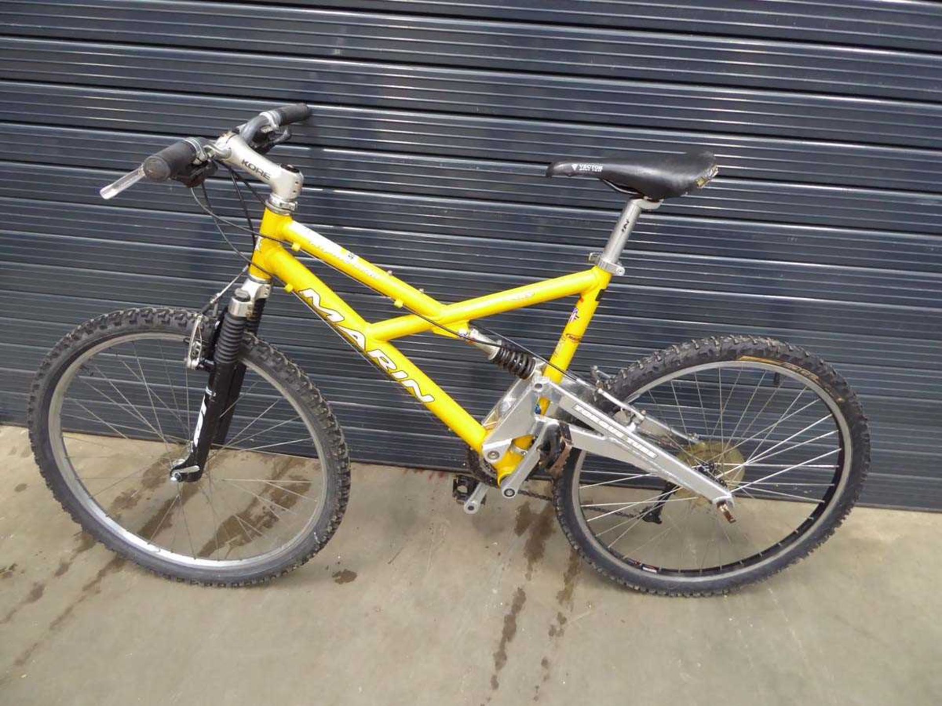 Yellow Marin suspension mountain cycle