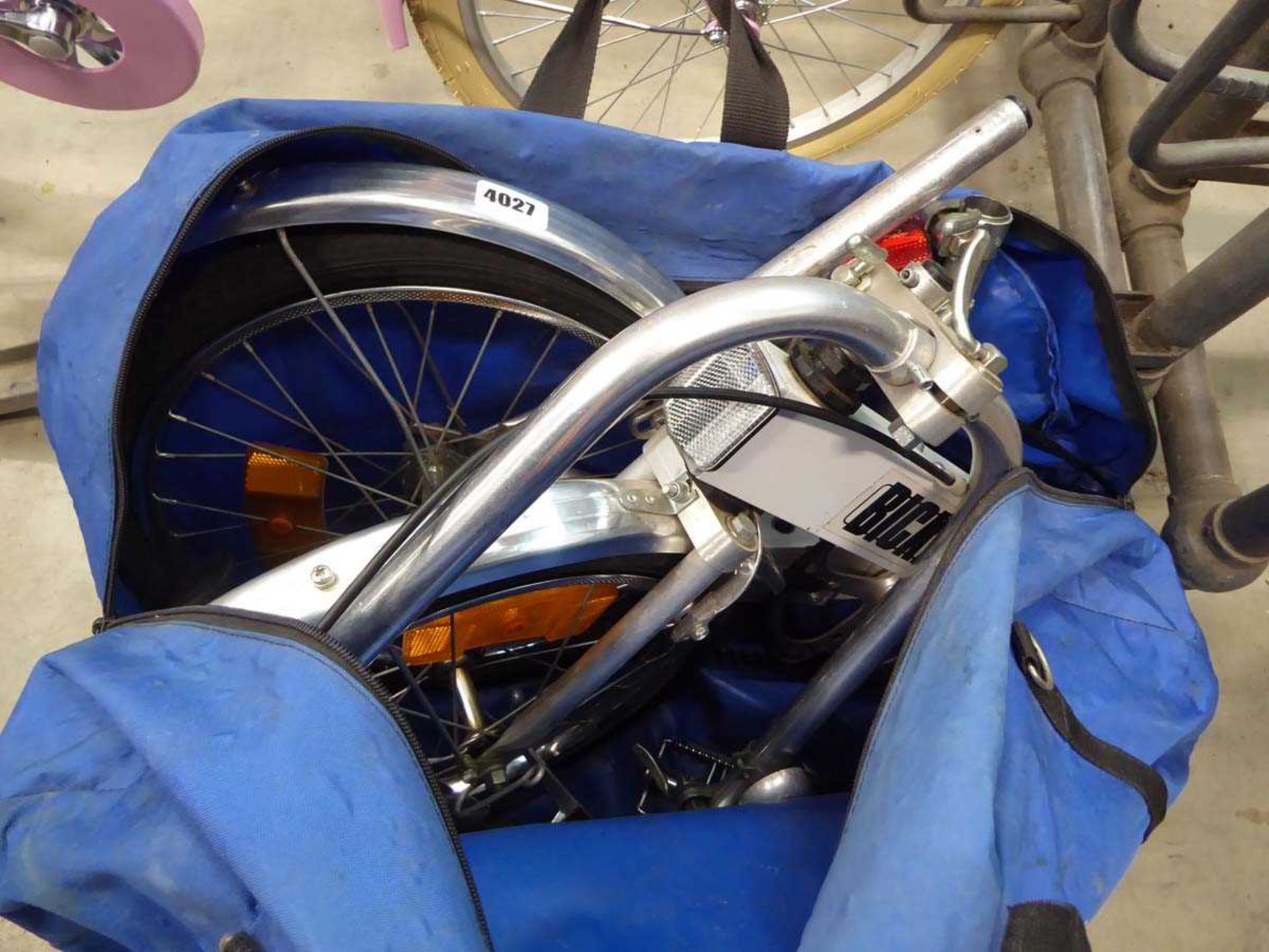 Fold up bike in bag