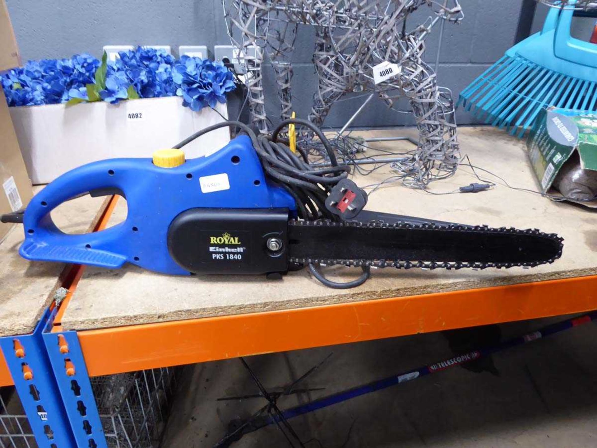 Einhell blue electric chainsaw