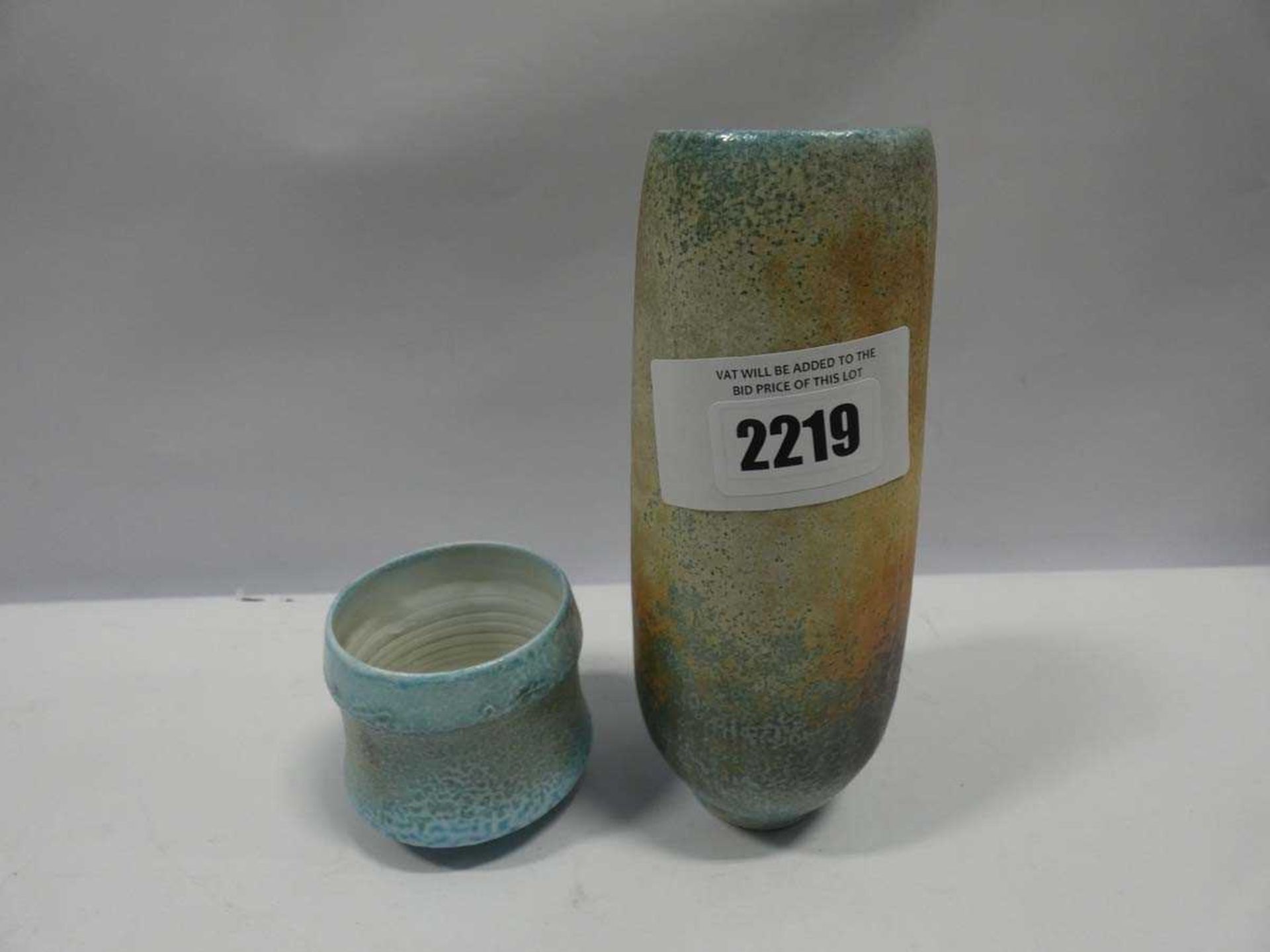 +VAT Doherty Porcelain 'Tall Winter Vessell VIII' and 'Small Winter Blue Cup'