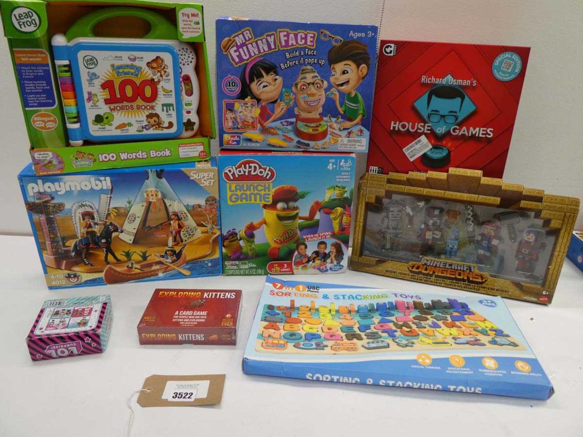 +VAT 9 games including Playmobil, Play-Doh Launch Game, House of Games, Mr Funny Face, Leap Frog