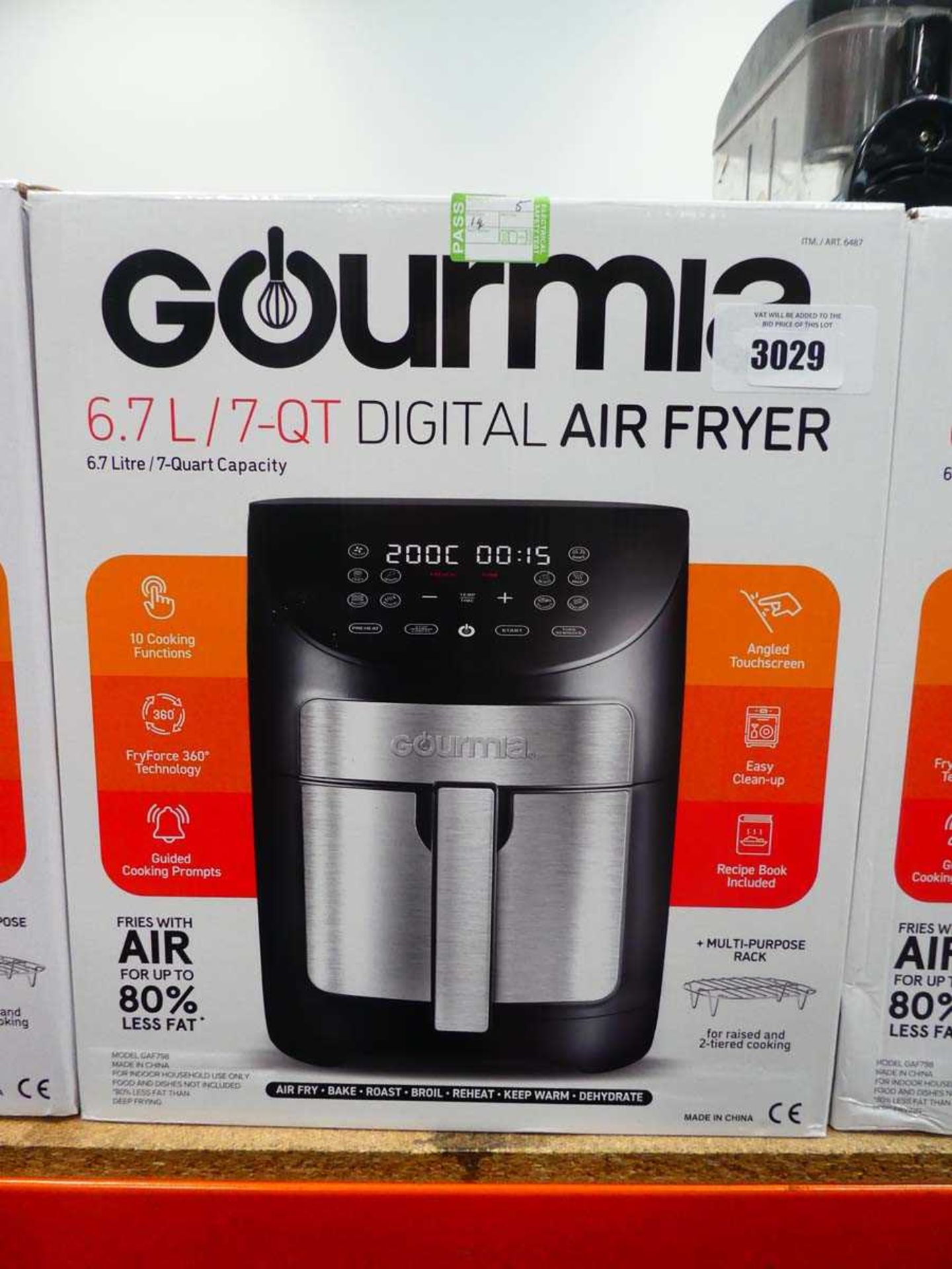 +VAT Gourmia 6.7l digital air fryer