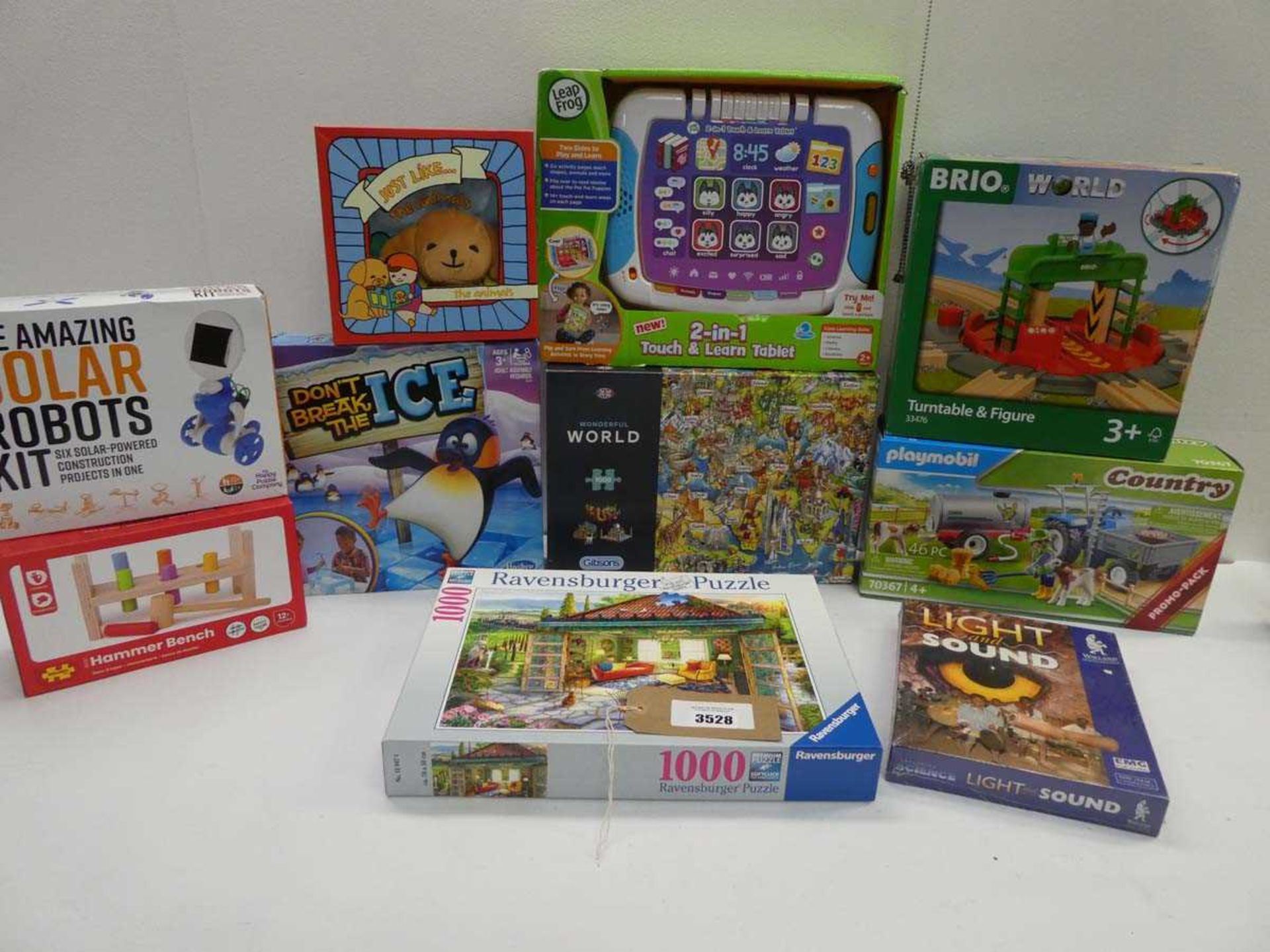 +VAT 10 games including Dont Break the Ice, Leap Frog tablet, Playmobil, jigsaws etc