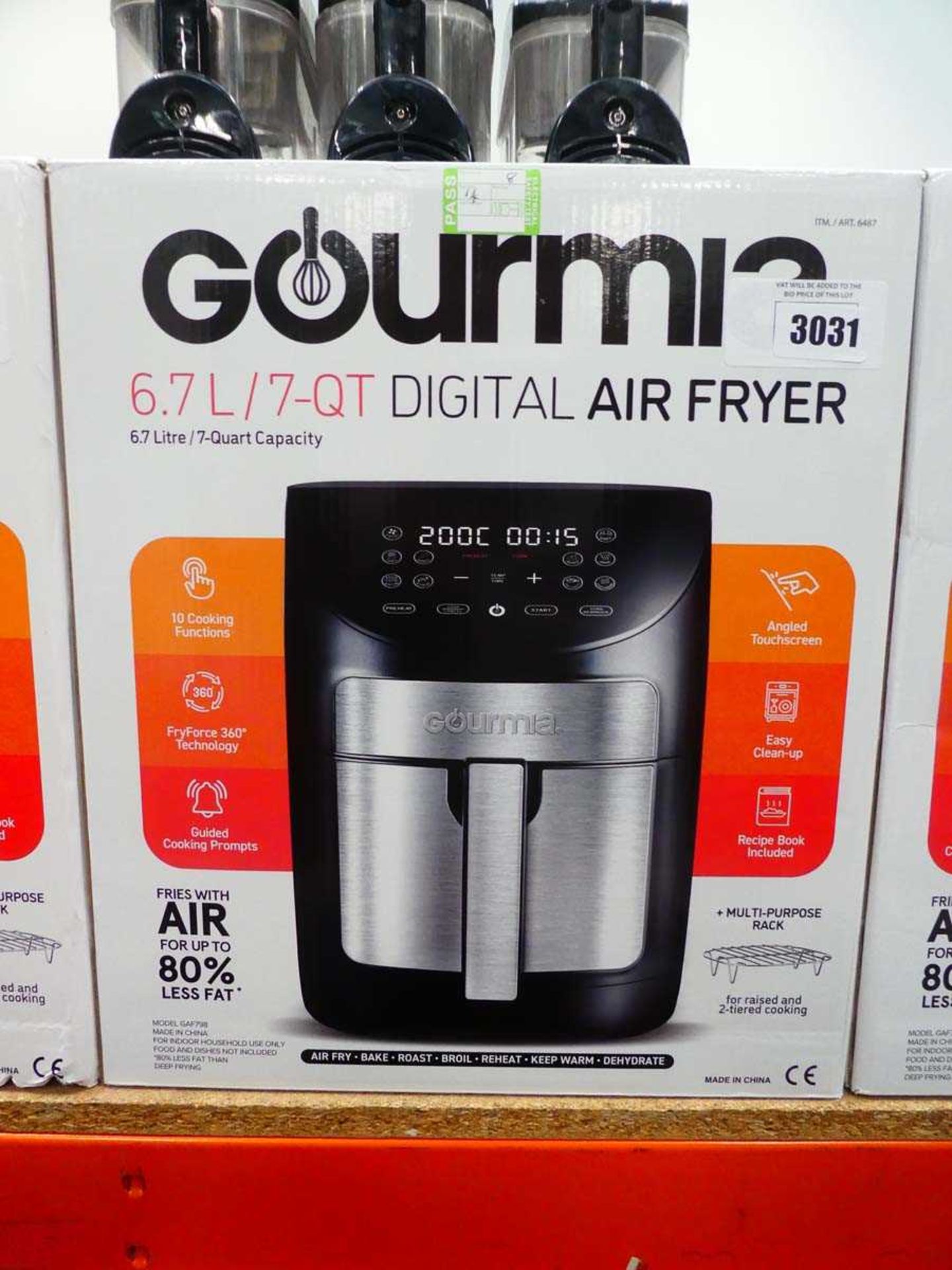 +VAT Gourmia 6.7l digital air fryer