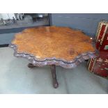 Victorian figured walnut breakfast table