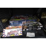 Cage containing a Lego camper van plus a model hot rod and 2 Solido die cast trucks