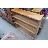 Beech finished open bookcase