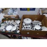 2 boxes containing quantity of Midwinter crockery