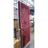 Red floral carpet runner