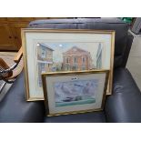 +VAT David Green watercolour - The Bunyan Meeting Hall plus a Robin Page watercolour of the