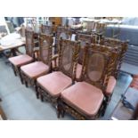 A set of eight 20th century carved beech and bergere dining chairs, including two carvers