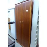 +VAT Teak finished double wardrobe