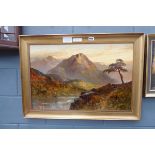 Oil on canvas by F.E.Jamieson of highland setting