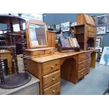 Pine dressing table with swing mirror over