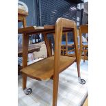 Teak two tier tea trolley