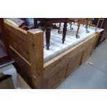 Pine 4ft 6" bedstead with mattress