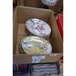 Box containing flower fairy plates by Royal Worcester