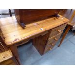 Pine desk with four drawers to side