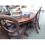 Victorian tripod breakfast table and four balloon back chairs