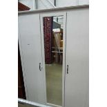 +VAT White painted wardrobe with matching chest of three drawers