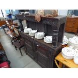 Carved oak court cupboard